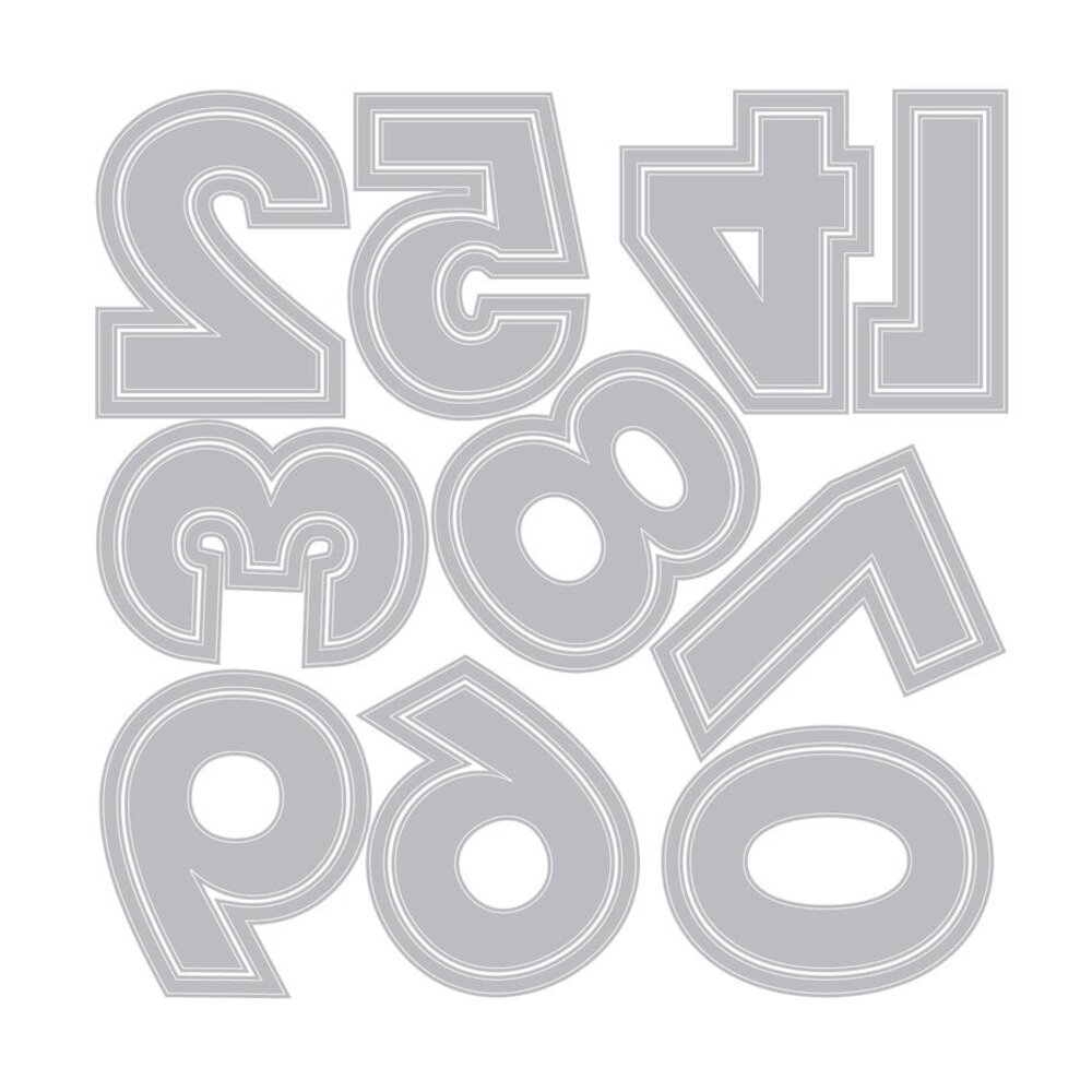 Sizzix 49 and Market Thinlits Die Set This or That 2 Inch Numbers (666952)