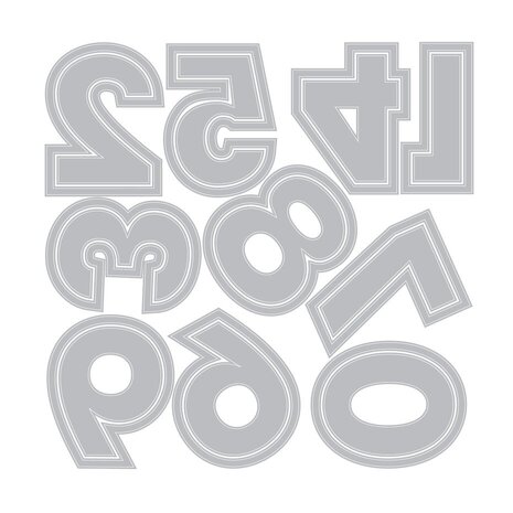 Sizzix 49 and Market Thinlits Die Set This or That 2 Inch Numbers (666952)