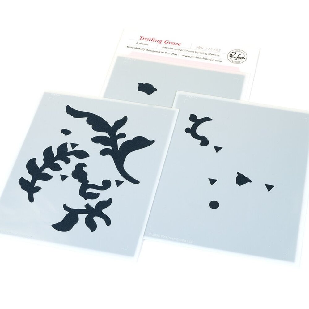 Pinkfresh Studio Homespun with Heart Stencil Trailing Grace (312125)