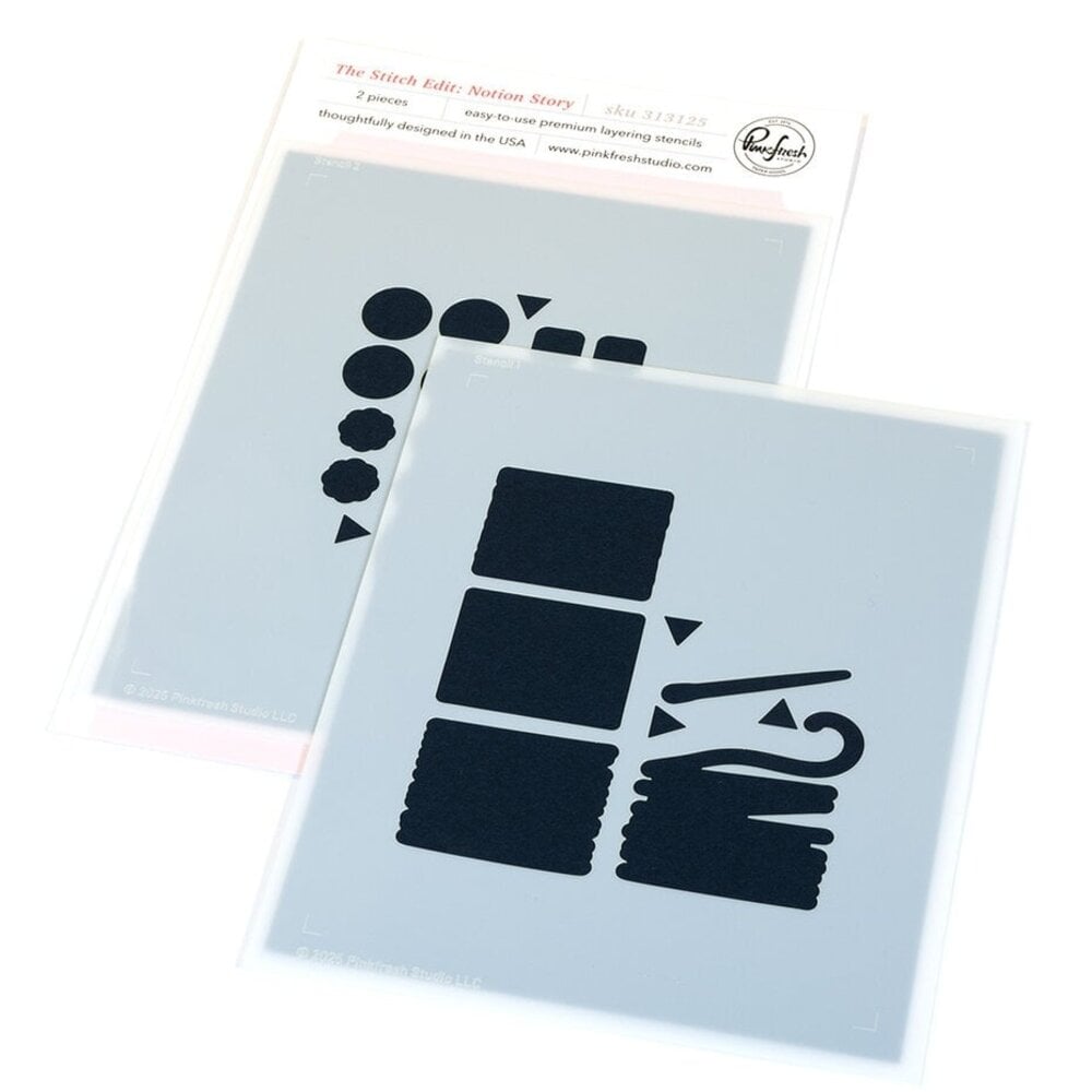 Pinkfresh Studio Homespun with Heart Stencil The Stitch Edit Notion Story (313125)