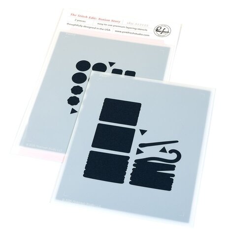 Pinkfresh Studio Homespun with Heart Stencil The Stitch Edit Notion Story (313125)