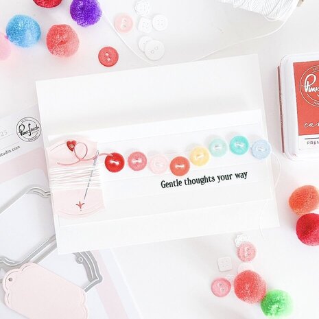 Pinkfresh Studio Homespun with Heart Stencil The Stitch Edit Notion Story (313125)