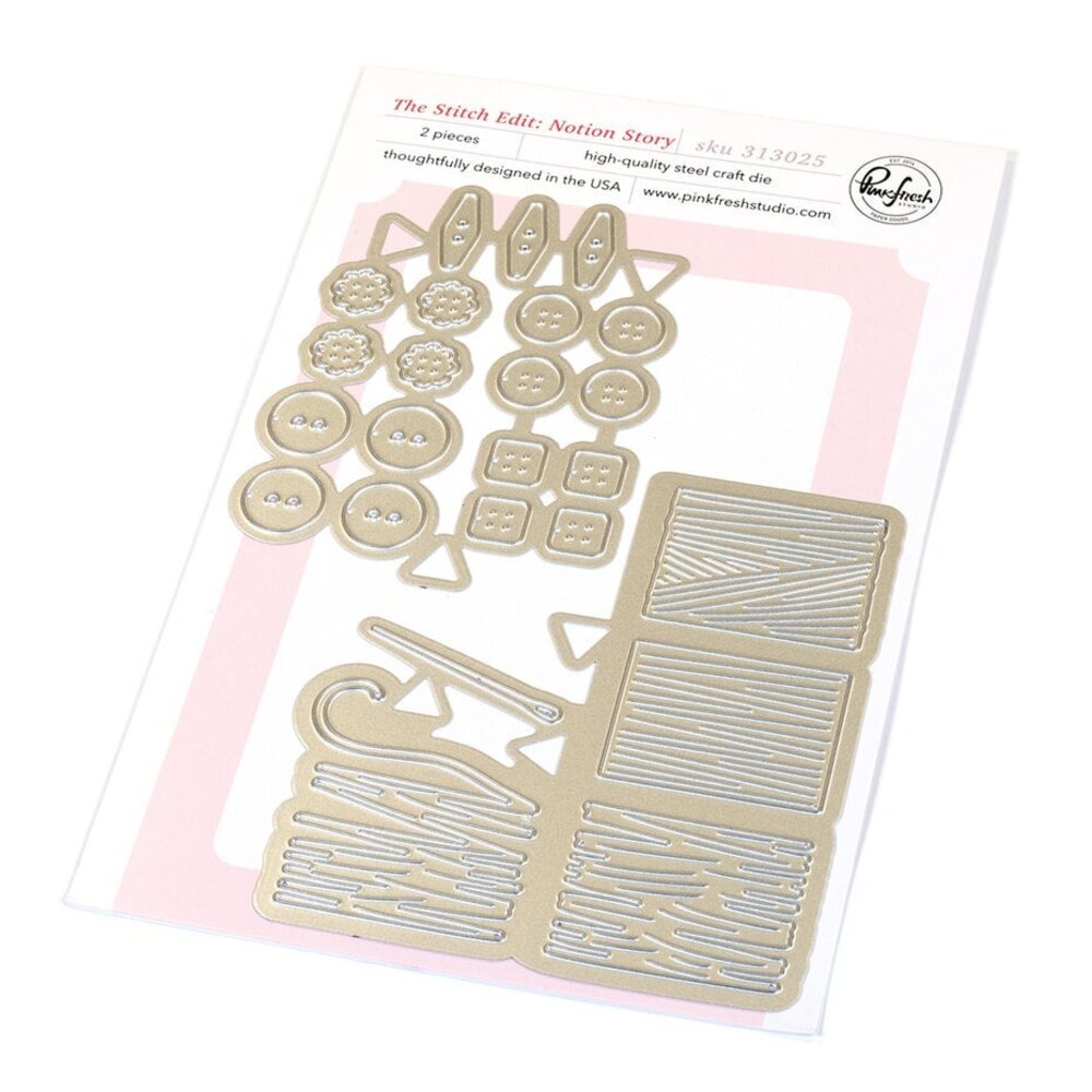 Pinkfresh Studio Homespun with Heart Die The Stitch Edit Notion Story (313025)