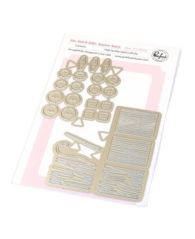 Pinkfresh Studio Homespun with Heart Die The Stitch Edit Notion Story (313025)