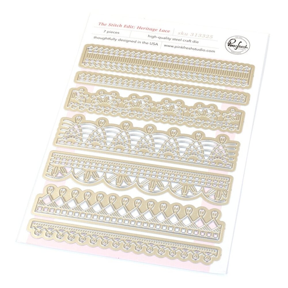 Pinkfresh Studio Homespun with Heart Die The Stitch Edit Heritage Lace (313325)