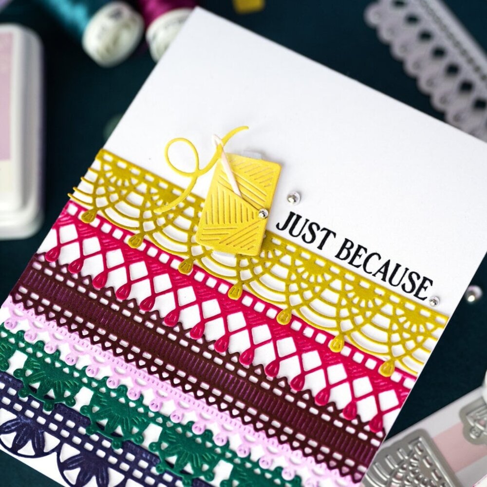 Pinkfresh Studio Homespun with Heart Die The Stitch Edit Heritage Lace (313325)