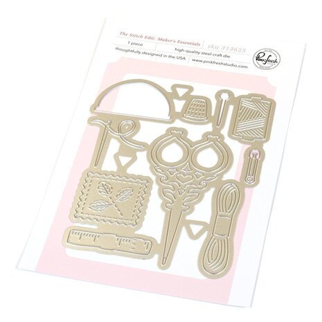 Pinkfresh Studio Homespun with Heart Die The Stitch Edit Maker's Essentials (313625)