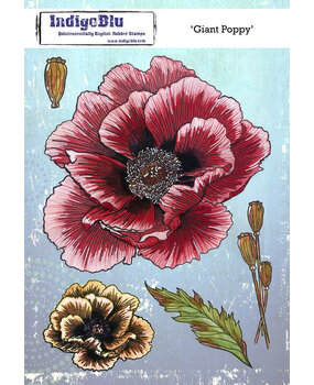 IndigoBlu Giant Poppy A5 Rubber Stamp (IND1490)