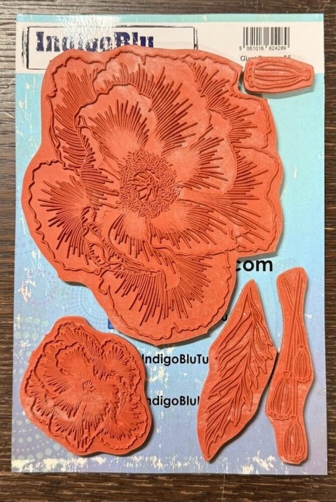 IndigoBlu Giant Poppy A5 Rubber Stamp (IND1490)