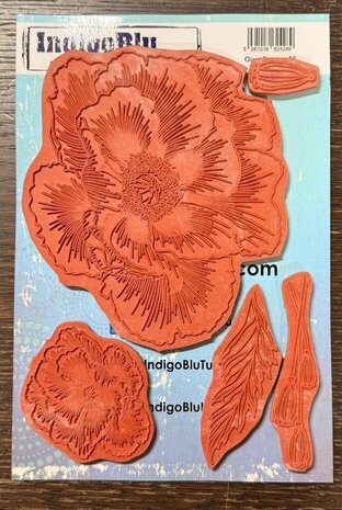 IndigoBlu Giant Poppy A5 Rubber Stamp (IND1490)