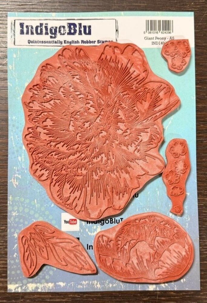 IndigoBlu Giant Peony A5 Rubber Stamp (IND1491)