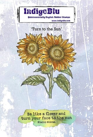 IndigoBlu Turn to The Sun A6 Rubber Stamp (IND1489)