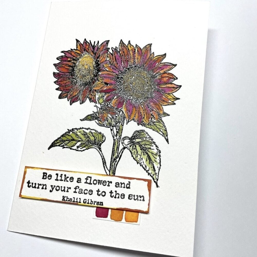 IndigoBlu Turn to The Sun A6 Rubber Stamp (IND1489)