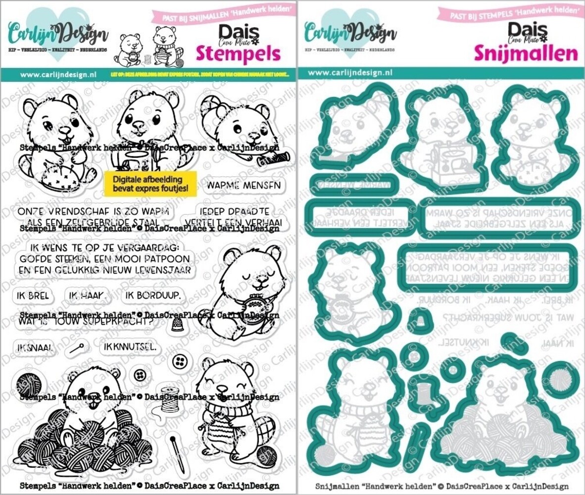 Carlijn Design Handwerk Helden Stamp & Die DUO (CDST-0165/CDSN-0355)