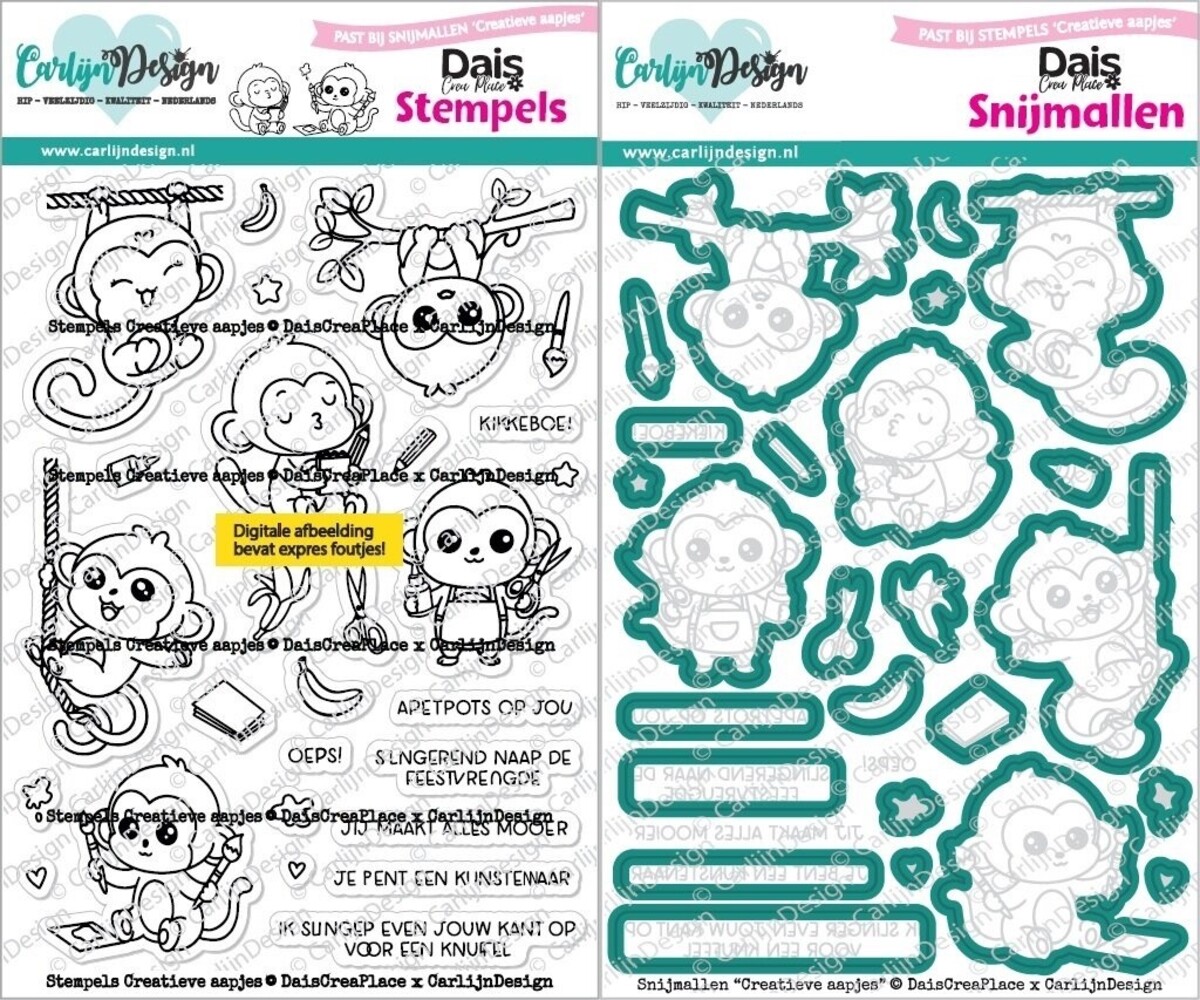 Carlijn Design Creatieve Aapjes Stamp & Die DUO (CDST-0166/CDSN-0356)