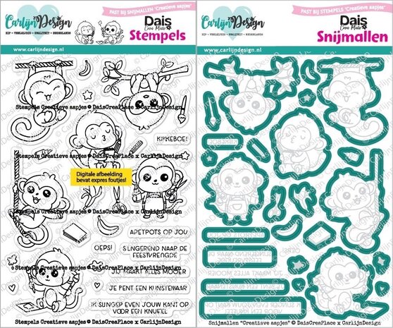 Carlijn Design Creatieve Aapjes Stamp & Die DUO (CDST-0166/CDSN-0356)