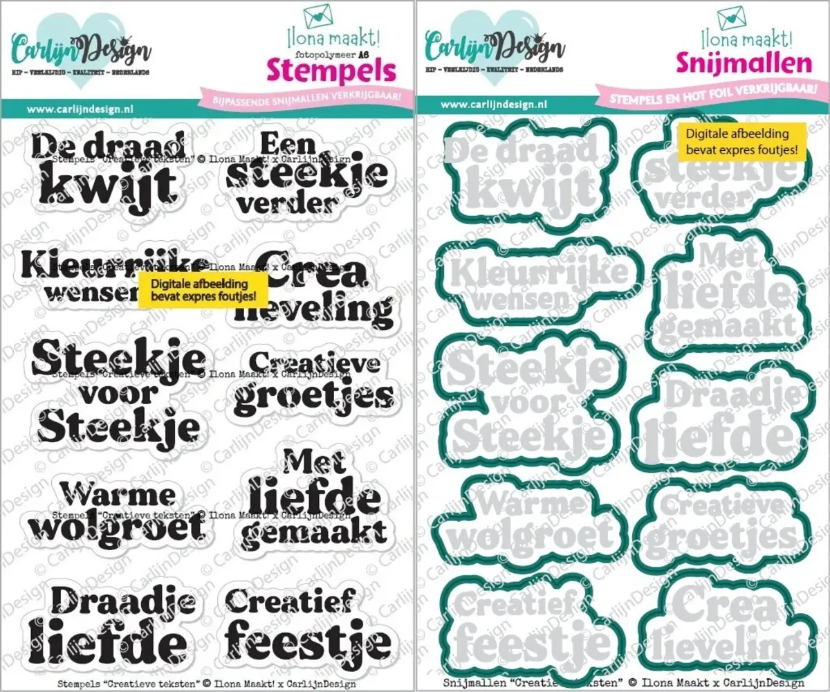 Carlijn Design Creatieve Teksten Stamp & Die DUO (CDST-0167/CDSN-0354)