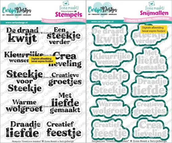 Carlijn Design Creatieve Teksten Stamp & Die DUO (CDST-0167/CDSN-0354)