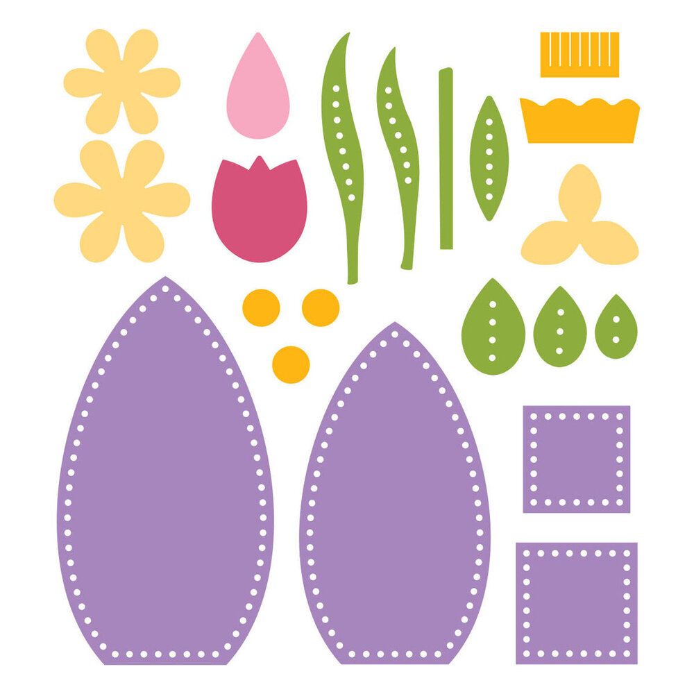 Spellbinders 3D Felt Décor Spring Eggs & Flowers Dies (S5-752)