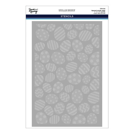 Spellbinders Happy Spring Layered Ornate Eggs Stencil (STN-124)