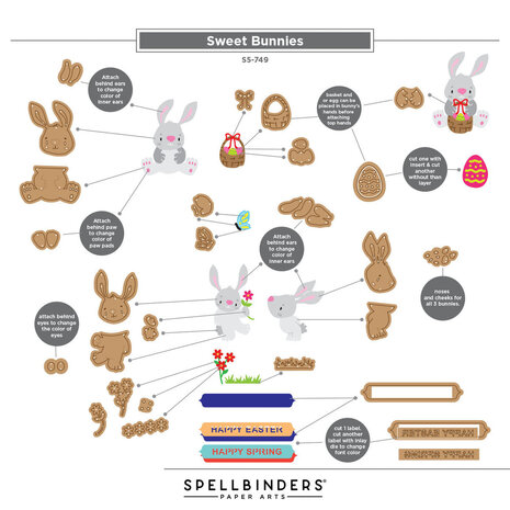 Spellbinders PRE-ORDER Happy Spring Bunny Buddies Dies (S5-749)