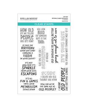 Spellbinders PRE-ORDER Aged to Perfection Birthday Laughs Sentiments Clear Stamp (STP-264)