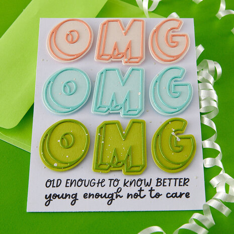 Spellbinders PRE-ORDER Aged to Perfection Birthday Laughs Sentiments Clear Stamp (STP-264)