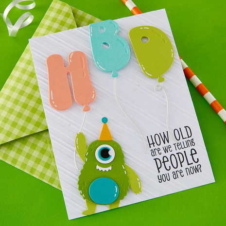 Spellbinders PRE-ORDER Aged to Perfection HBD Balloons Dies (S3-562)