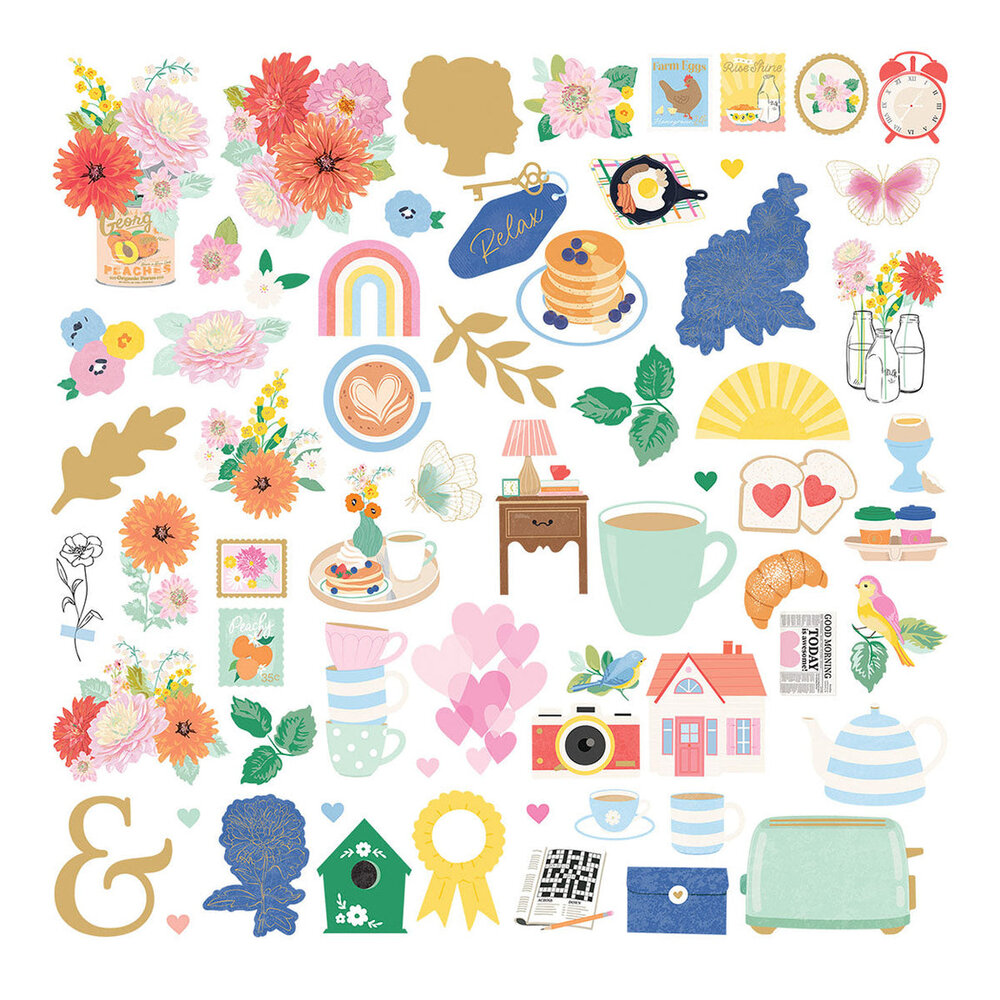 Spellbinders Breakfast in Bed Cardstock Die Cut Ephemera (169216)