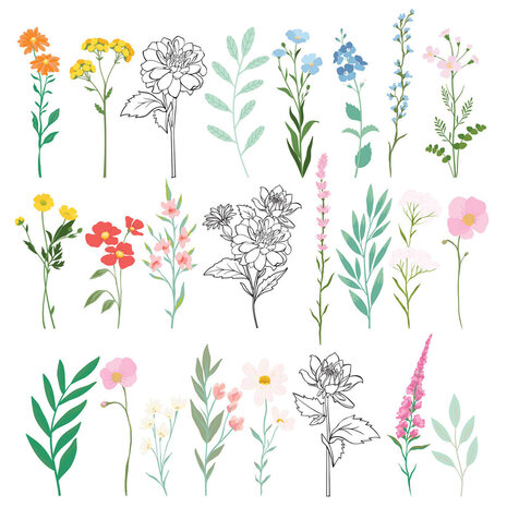 Spellbinders Breakfast in Bed Die Cut Floral Stickers (169218)