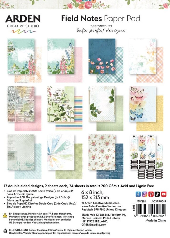 Arden Creative Studio Field Notes 6x8 Inch Paper Pad (ACSPP0019)