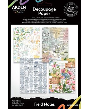 Arden Creative Studio Field Notes 6x8 Inch Decoupage Paper (ACSDP0003)