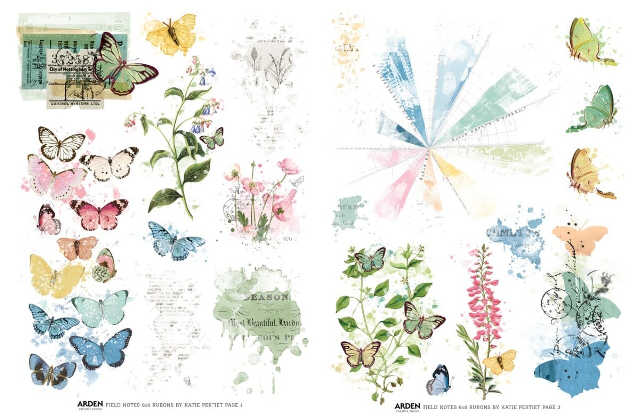 Arden Creative Studio Field Notes 6x8 Inch Rub-On Transfer Set (ACSRO0007)