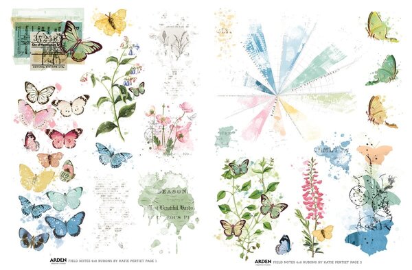 Arden Creative Studio Field Notes 6x8 Inch Rub-On Transfer Set (ACSRO0007)