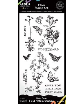 Arden Creative Studio Field Notes Meadow 4x8 Inch Clear Stamp Set (ACSCS0021)