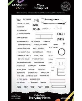 Arden Creative Studio Field Notes Everyday Notes 6x8 Inch Clear Stamp Set (ACSCS0023)