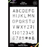 Arden Creative Studio Field Notes Sketchy Alpha 6x8 Inch Clear Stamp Set (ACSCS0024)