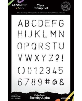 Arden Creative Studio Field Notes Sketchy Alpha 6x8 Inch Clear Stamp Set (ACSCS0024)