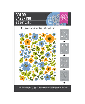 Hero Arts Spring Meadow Meadow Blooms Color Layering Stencil (SA293)