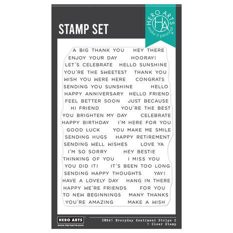 Hero Arts Spring Meadow Clear Stamp Set Everyday Sentiment Strips 2 (CM841)