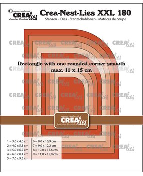 Crealies Nest Dies Rechthoek met Afgeronde Hoek Glad (CLNestXXL180)