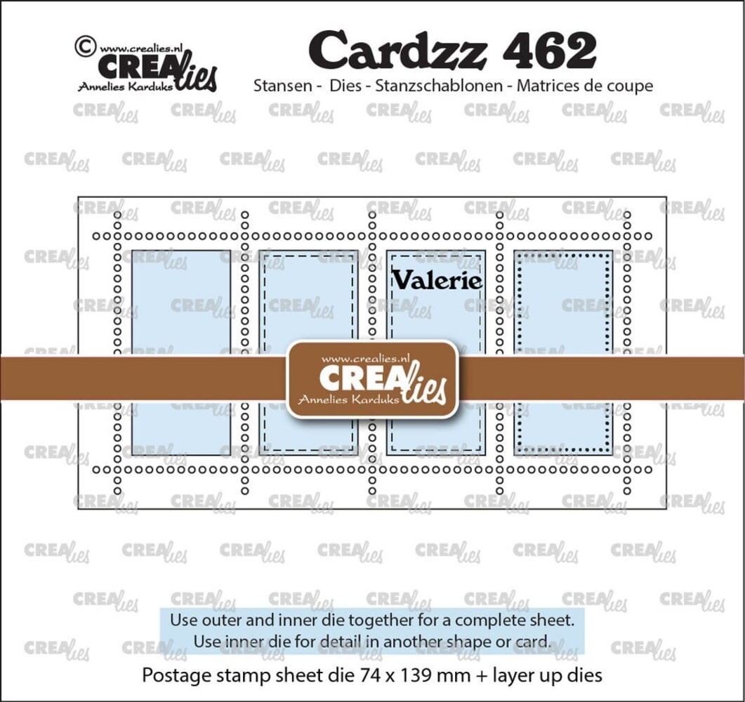 Crealies Cardzz Dies Vierkant Postzegelvel Valerie (CLCZ462)