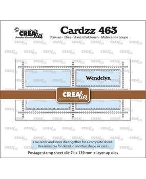 Crealies Cardzz Dies Mini Slimline Postzegelvel Wendelyn (CLCZ463)