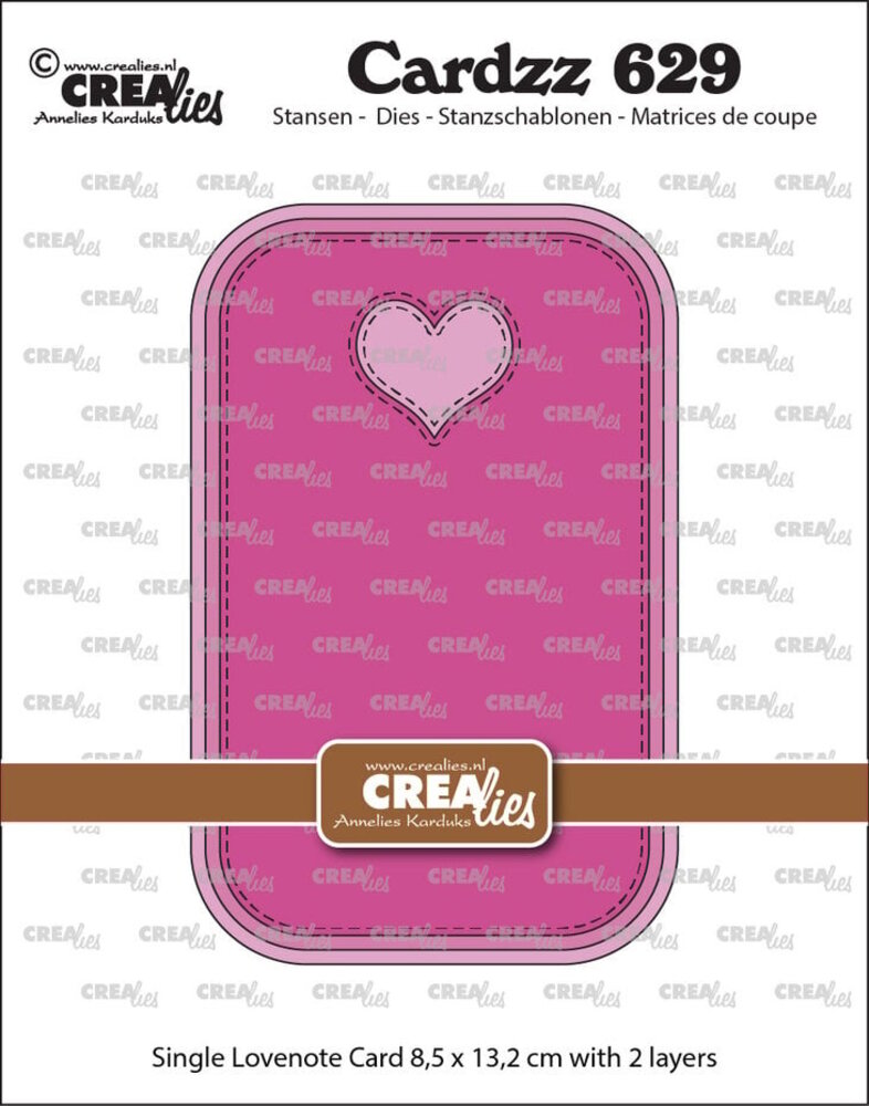 Crealies Cardzz Dies Enkele Kaart Lovenote (CLCZ629)