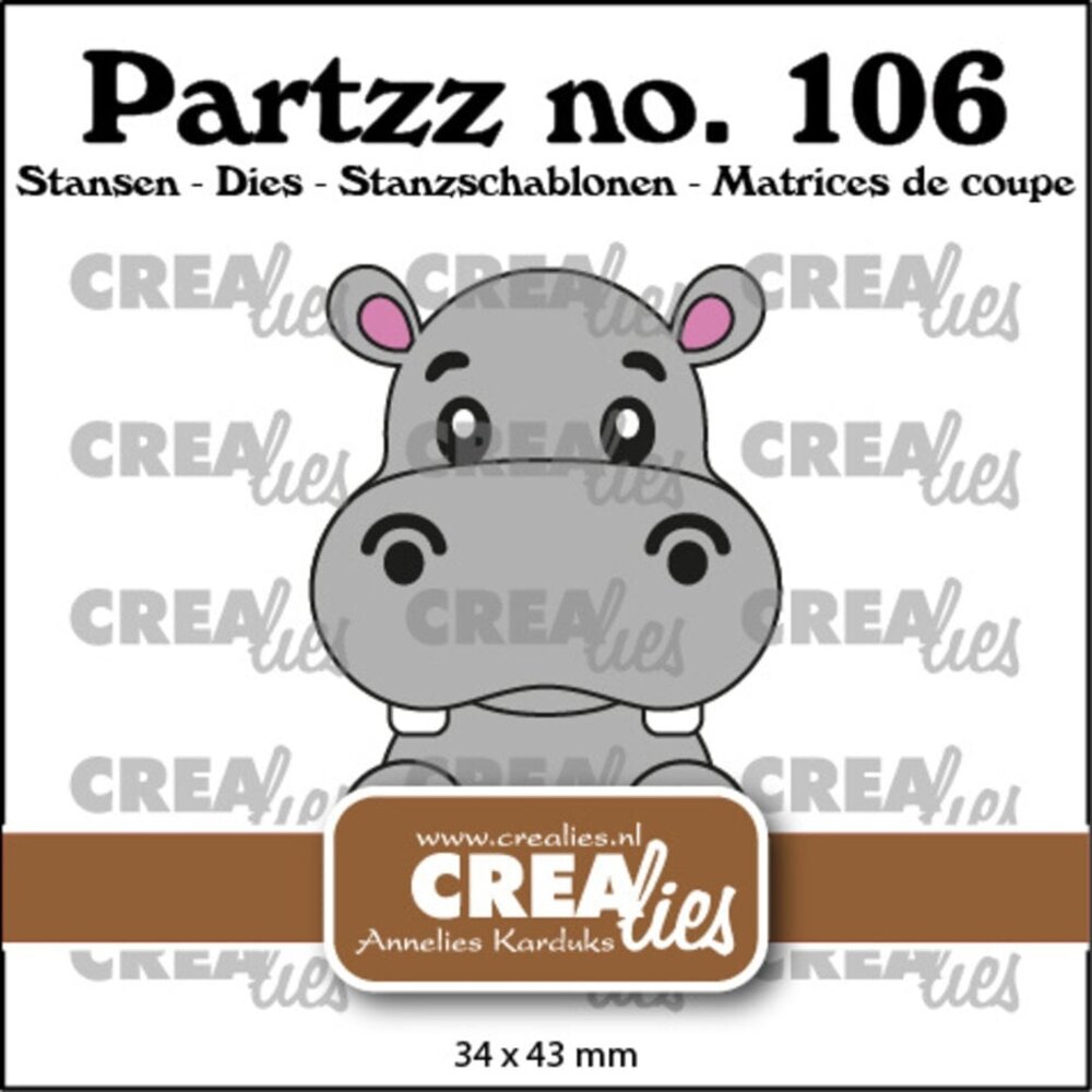 Crealies Partzz Dies Nijlpaard (CLPartzz106)