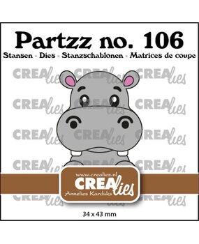 Crealies Partzz Dies Nijlpaard (CLPartzz106)