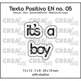 Crealies Texto Positivo Dies It's a Boy (POSEN05)