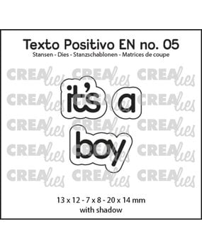 Crealies Texto Positivo Dies It's a Boy (POSEN05)