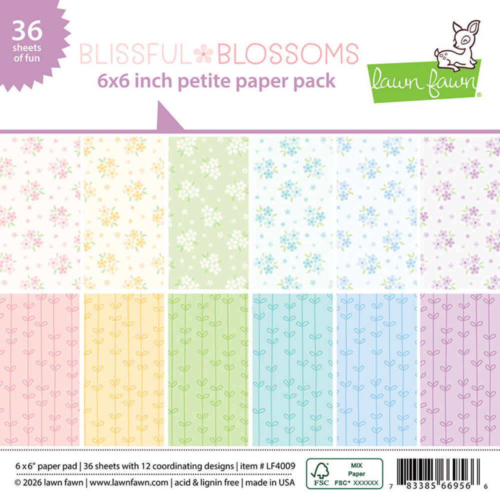 Lawn Fawn Blissful Blossoms 6x6 Inch Paper Pack (LF4009)