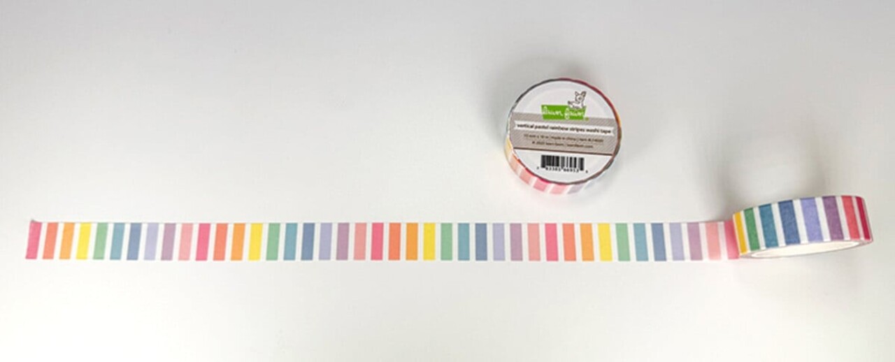 Lawn Fawn Vertical Pastel Rainbow Stripes Washi Tape (LF4020)